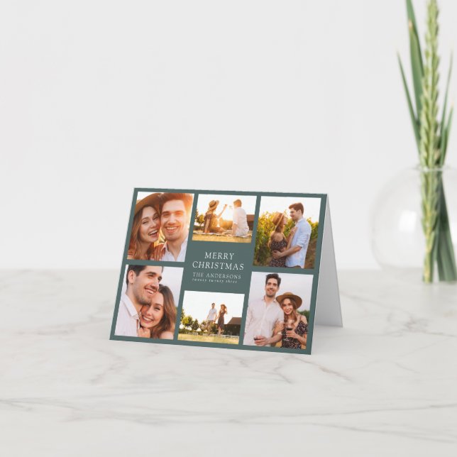Cartes Pour Fêtes Annuelles Joyeux Noël moderne 6 photo Collage (Devant)