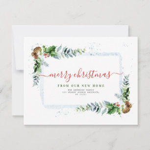 Cartes Pour Fêtes Annuelles Joyeux Noël moderne annonce de déménagement