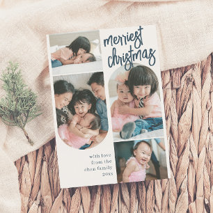 Cartes Pour Fêtes Annuelles Joyeux Noël moderne Arche 4 Photo Holiday