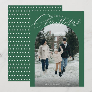 Cartes Pour Fêtes Annuelles Joyeux Noël moderne Arche verte encadrée Photo