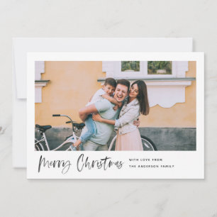 Cartes Pour Fêtes Annuelles Joyeux Noël Moderne Brush Script Minimal Photo