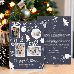 Cartes Pour Fêtes Annuelles Joyeux Noël moderne cadeaux bleu fun 4 photos