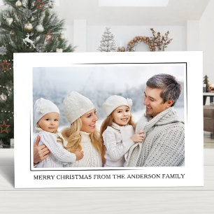 Cartes Pour Fêtes Annuelles Joyeux Noël Moderne Élégant Minimaliste Photo