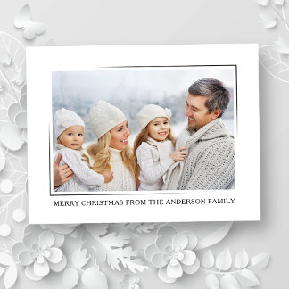 Cartes Pour Fêtes Annuelles Joyeux Noël Moderne Élégant Minimaliste Photo