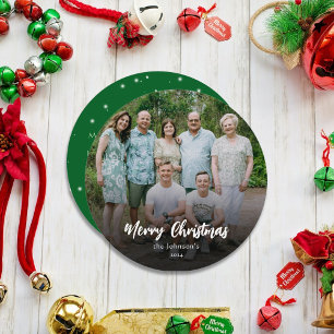 Cartes Pour Fêtes Annuelles Joyeux Noël moderne Famille Photo & Nom