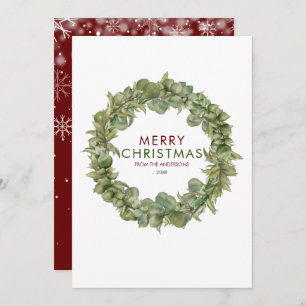 Cartes Pour Fêtes Annuelles Joyeux Noël moderne Garland Bourgogne