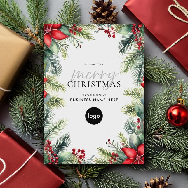 Cartes Pour Fêtes Annuelles Joyeux Noël moderne Logo d'entreprise (Créateur téléchargé)