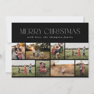 Cartes Pour Fêtes Annuelles Joyeux Noël moderne minimaliste noir et blanc