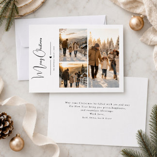 Cartes Pour Fêtes Annuelles Joyeux Noël Moderne Multi Photo