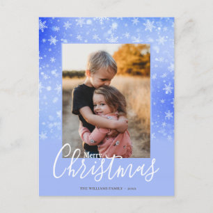 Cartes Pour Fêtes Annuelles Joyeux Noël Moderne Neige Hiver Purple Photo