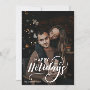 Cartes Pour Fêtes Annuelles Joyeux Noël moderne Nom de la famille Tartan