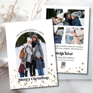 Cartes Pour Fêtes Annuelles Joyeux Noël moderne Quatre photos Collage