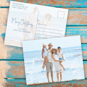 Cartes Pour Fêtes Annuelles Joyeux Noël Moderne Simple Bleu Dollar