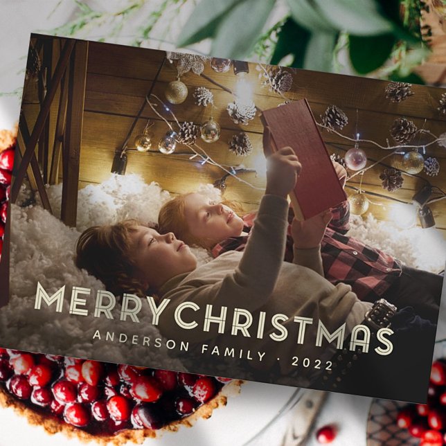 Cartes Pour Fêtes Annuelles Joyeux Noël moderne Typographie simple (Créateur téléchargé)