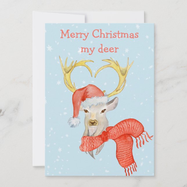 Cartes Pour Fêtes Annuelles Joyeux Noël Mon Cerf Joyeuses Fêtes (Devant)