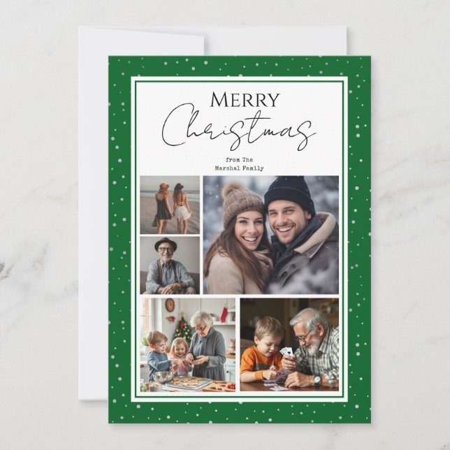Cartes Pour Fêtes Annuelles Joyeux Noël Multi Family Photo (Devant)