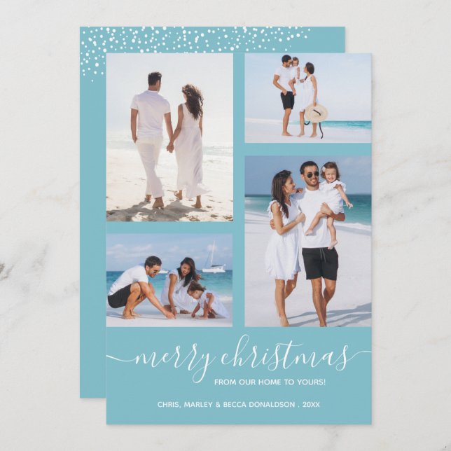 Cartes Pour Fêtes Annuelles Joyeux Noël Multi Photo (Devant / Derrière)