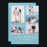 Cartes Pour Fêtes Annuelles Joyeux Noël Multi Photo<br><div class="desc">Téléchargez vos 4 photos préférées sur cette carte photo de Noël qui contient votre salutation en lettres chic sur une carte de vacances arrière - plan turquoise clair (ou toute autre couleur). Sélectionnez Matte pour le papier le plus lourd et High Definition pour une meilleure qualité de photo. PLUS DE...</div>