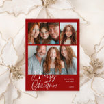 Cartes Pour Fêtes Annuelles Joyeux Noël Multi trois photo Design Rouge<br><div class="desc">Joyeux Noël multi-photo design avec trois photos rouge</div>