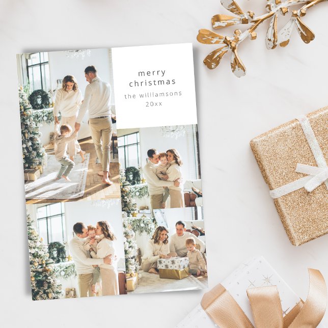 Cartes Pour Fêtes Annuelles Joyeux Noël Multiphoto Collage Message personnalis (Créateur téléchargé)