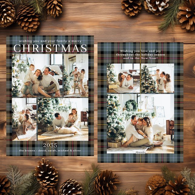 Cartes Pour Fêtes Annuelles Joyeux Noël multiphoto Plaid (Créateur téléchargé)