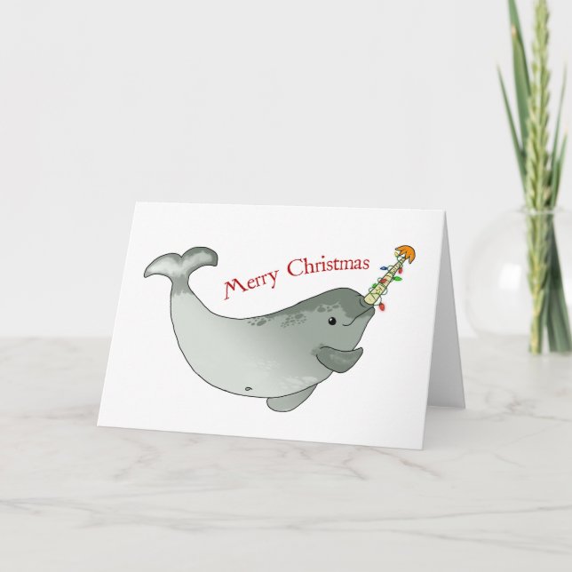 Cartes Pour Fêtes Annuelles Joyeux Noël Narwhal (Devant)