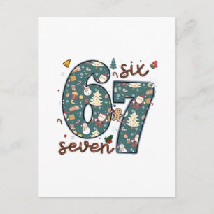 Cartes Pour Fêtes Annuelles Joyeux Noël Naughty Nice Six Seven 67 Brainrot