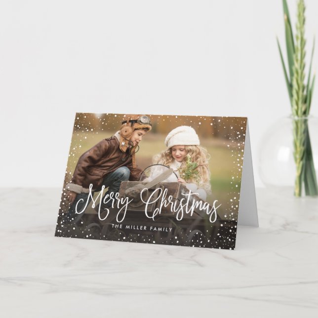 Cartes Pour Fêtes Annuelles Joyeux Noël neige (Devant)