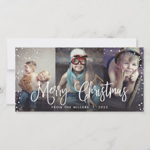 Cartes Pour Fêtes Annuelles Joyeux Noël Neige sans couture 3 photos