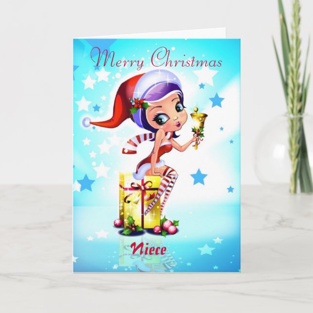 Cartes Pour Fêtes Annuelles Joyeux Noël nièce (Devant)