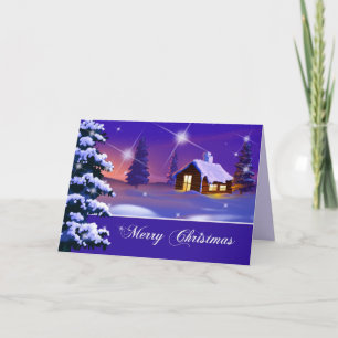 Cartes Pour Fêtes Annuelles Joyeux Noël. Noël du village de neige