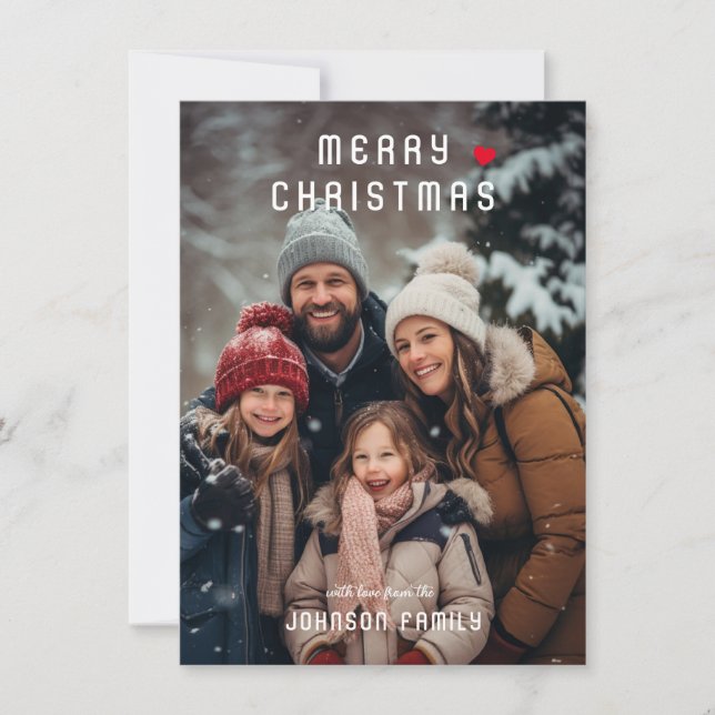 Cartes Pour Fêtes Annuelles Joyeux Noël! Noël photo simple et moderne (Devant)