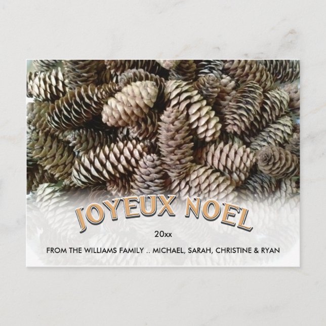 Cartes Pour Fêtes Annuelles Joyeux Noel Noël Pine Cône de Noël Custom (Devant)