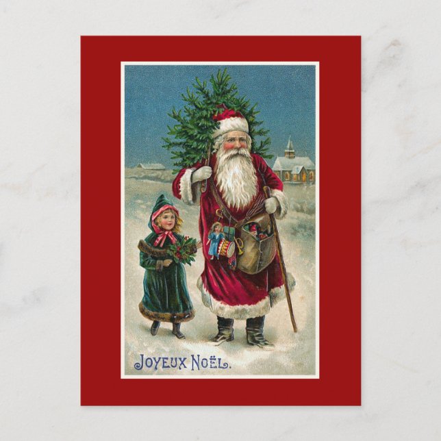 Cartes Pour Fêtes Annuelles "Joyeux Noel" Noël Vintage (Devant)