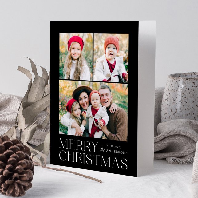 Cartes Pour Fêtes Annuelles Joyeux Noël Noir 7 photo Collage (Créateur téléchargé)