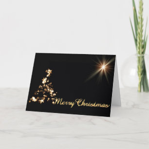 Cartes Pour Fêtes Annuelles Joyeux Noël noir brillant Arbre Star Décor