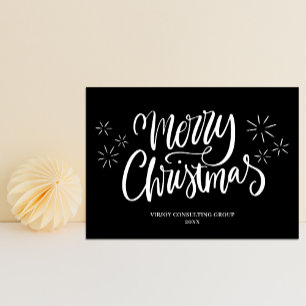 Cartes Pour Fêtes Annuelles Joyeux Noël Noir Calligraphie Affaires Moderne