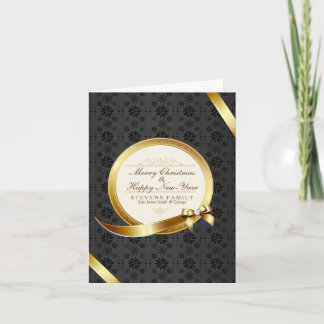 Cartes Pour Fêtes Annuelles Joyeux Noël noir et or