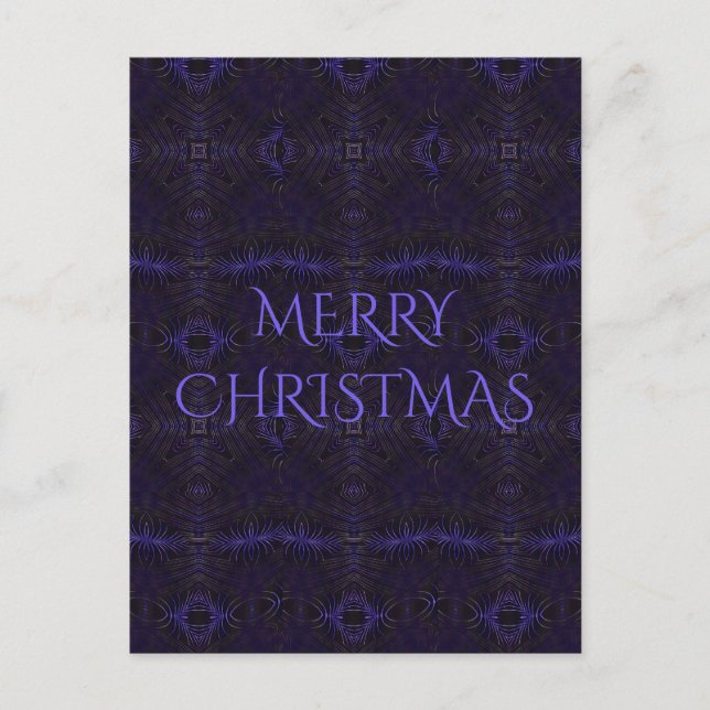 Cartes Pour Fêtes Annuelles Joyeux Noël noir pourpre Kaleidoscope design (Devant)