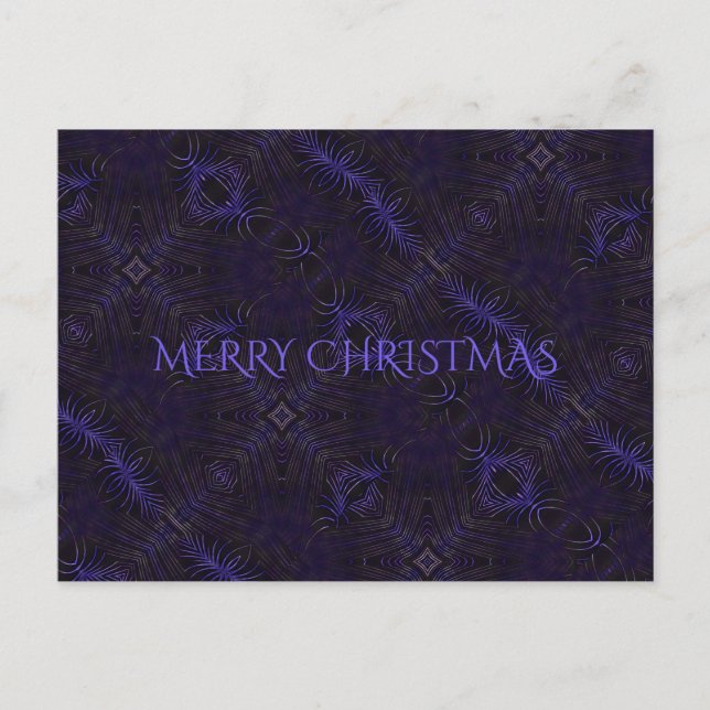Cartes Pour Fêtes Annuelles Joyeux Noël noir pourpre Kaleidoscope design (Devant)
