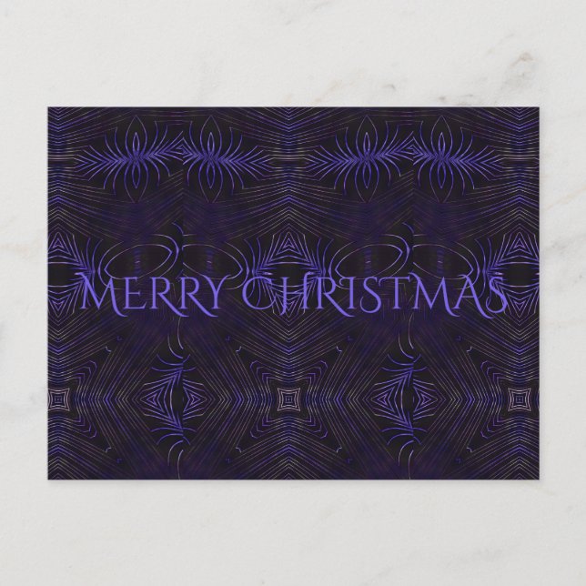 Cartes Pour Fêtes Annuelles Joyeux Noël noir pourpre Kaleidoscope design (Devant)