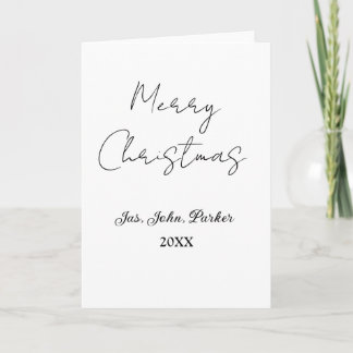 CARTES POUR FÊTES ANNUELLES JOYEUX NOËL NOM ANNÉE 20XX SIMPLE MINIMALISTE 