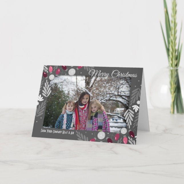 Cartes Pour Fêtes Annuelles Joyeux Noël Nom commercial et photo (Devant)