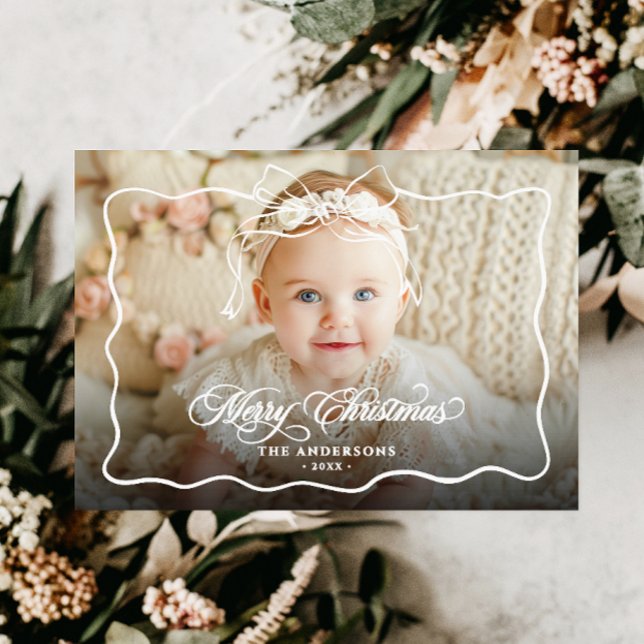Cartes Pour Fêtes Annuelles Joyeux Noël Nom de famille et photo (Créateur téléchargé)