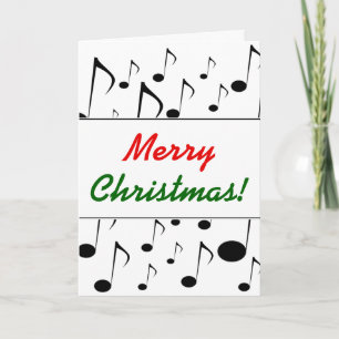 Cartes Pour Fêtes Annuelles "Joyeux Noël !" + Nombreux Motifs de notes musical