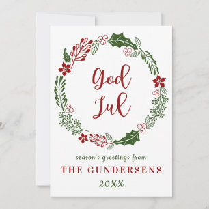 Cartes Pour Fêtes Annuelles Joyeux Noël norvégien et suédois, personnalisé