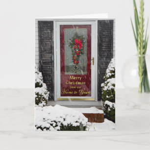 Cartes Pour Fêtes Annuelles Joyeux Noël - Notre maison à vous - Porte d'entrée