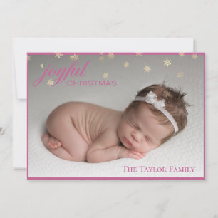 Cartes Pour Fêtes Annuelles Joyeux NOËL - Nouveau bébé rose photo
