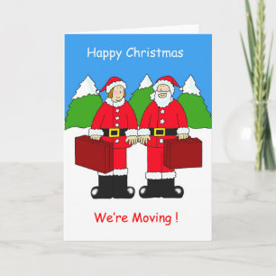 Cartes Pour Fêtes Annuelles Joyeux Noël Nouvelle adresse M. & Mme Claus