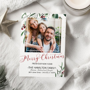 Cartes Pour Fêtes Annuelles Joyeux Noël Nouvelle Maison Rouge Calligraphie Dém